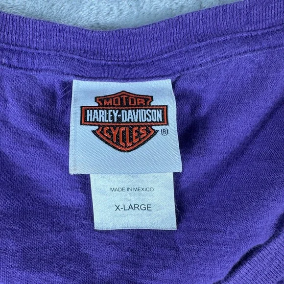 Harley Davidson T-Shirt Women XL Purple Biker Graphic Americana - Picture 4 of 8